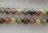 CSB1016 15.5 inches 6mm round mixed color shell pearl beads