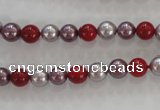 CSB1017 15.5 inches 6mm round mixed color shell pearl beads