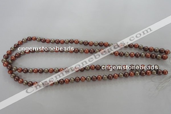 CSB1018 15.5 inches 6mm round mixed color shell pearl beads