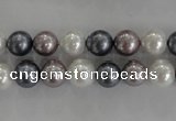CSB1030 15.5 inches 8mm round mixed color shell pearl beads