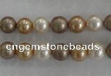 CSB1040 15.5 inches 8mm round mixed color shell pearl beads