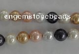 CSB1042 15.5 inches 8mm round mixed color shell pearl beads