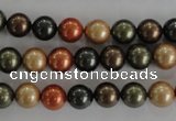 CSB1046 15.5 inches 8mm round mixed color shell pearl beads