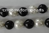 CSB1050 15.5 inches 10mm round mixed color shell pearl beads