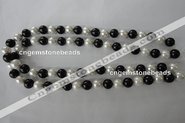 CSB1050 15.5 inches 10mm round mixed color shell pearl beads