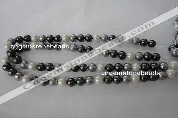 CSB1052 15.5 inches 10mm round mixed color shell pearl beads