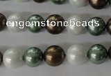 CSB1055 15.5 inches 10mm round mixed color shell pearl beads