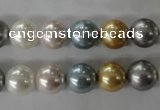 CSB1058 15.5 inches 10mm round mixed color shell pearl beads