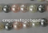 CSB1066 15.5 inches 10mm round mixed color shell pearl beads