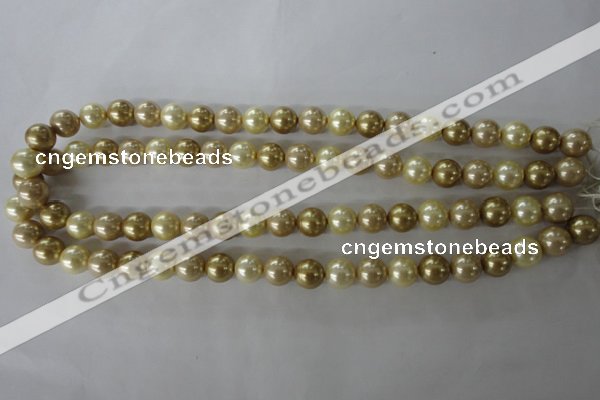 CSB1069 15.5 inches 10mm round mixed color shell pearl beads