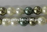 CSB1070 15.5 inches 10mm round mixed color shell pearl beads