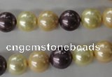 CSB1072 15.5 inches 10mm round mixed color shell pearl beads