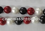 CSB1077 15.5 inches 10mm round mixed color shell pearl beads