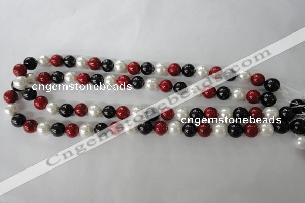 CSB1077 15.5 inches 10mm round mixed color shell pearl beads