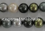 CSB1086 15.5 inches 12mm round mixed color shell pearl beads