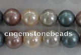 CSB1094 15.5 inches 12mm round mixed color shell pearl beads