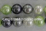 CSB1105 15.5 inches 12mm round mixed color shell pearl beads