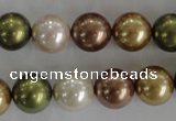 CSB1108 15.5 inches 12mm round mixed color shell pearl beads