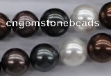 CSB1120 15.5 inches 14mm round mixed color shell pearl beads