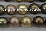CSB1134 15.5 inches 14mm round mixed color shell pearl beads