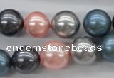 CSB1139 15.5 inches 14mm round mixed color shell pearl beads