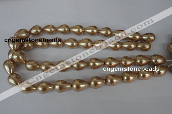 CSB114 15.5 inches 15*19mm teardrop shell pearl beads wholesale