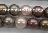 CSB1141 15.5 inches 14mm round mixed color shell pearl beads