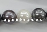 CSB1150 15.5 inches 16mm round mixed color shell pearl beads