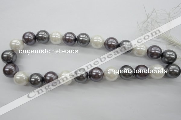 CSB1150 15.5 inches 16mm round mixed color shell pearl beads