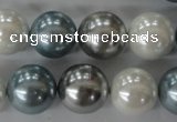 CSB1151 15.5 inches 16mm round mixed color shell pearl beads