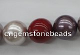 CSB1154 15.5 inches 16mm round mixed color shell pearl beads