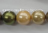 CSB1156 15.5 inches 16mm round mixed color shell pearl beads