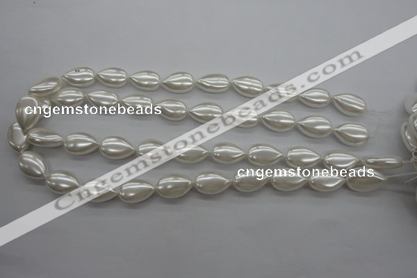 CSB1160 15.5 inches 12*18mm flat teardrop shell pearl beads