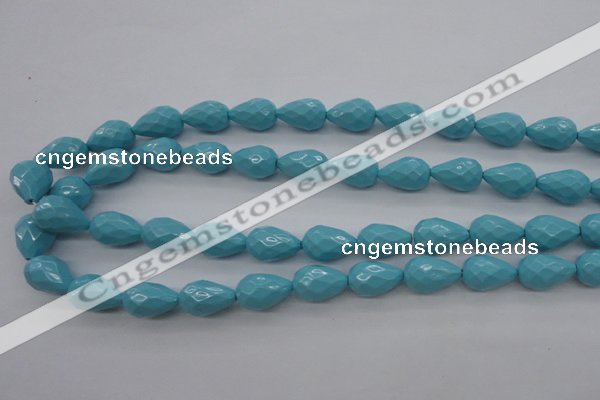 CSB1171 15.5 inches 12*18mm faceted teardrop shell pearl beads