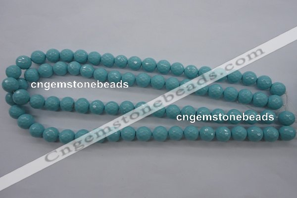 CSB1175 15.5 inches 10mm faceted round shell pearl beads