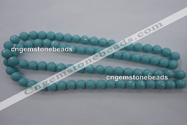 CSB1176 15.5 inches 12mm faceted round shell pearl beads