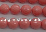 CSB1179 15.5 inches 12mm faceted round shell pearl beads