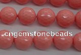 CSB1179 15.5 inches 12mm faceted round shell pearl beads