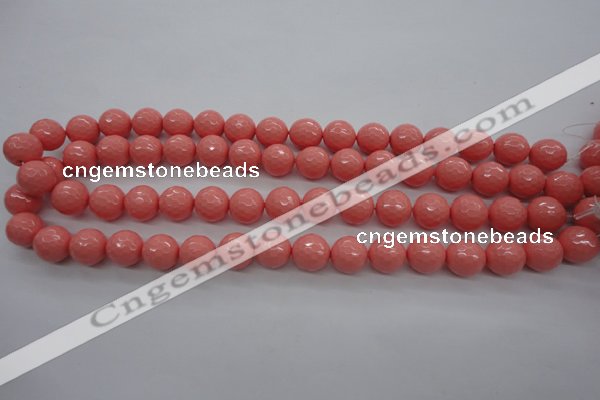 CSB1179 15.5 inches 12mm faceted round shell pearl beads