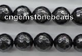 CSB1186 15.5 inches 12mm faceted round shell pearl beads