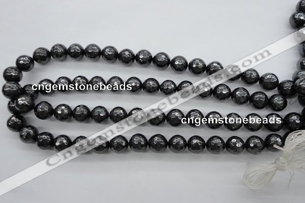 CSB1186 15.5 inches 12mm faceted round shell pearl beads