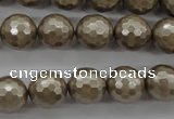 CSB1192 15.5 inches 12mm faceted round shell pearl beads