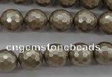 CSB1192 15.5 inches 12mm faceted round shell pearl beads