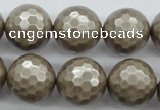 CSB1195 15.5 inches 18mm faceted round shell pearl beads