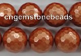 CSB1199 15.5 inches 18mm faceted round shell pearl beads