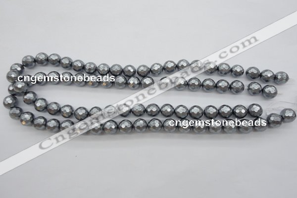 CSB1201 15.5 inches 10mm faceted round shell pearl beads
