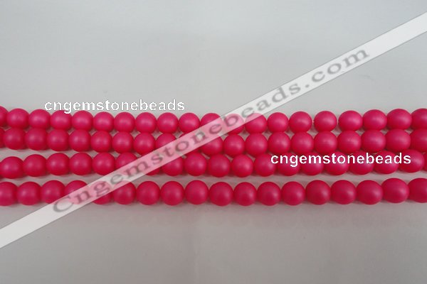 CSB1300 15.5 inches 4mm matte round shell pearl beads wholesale