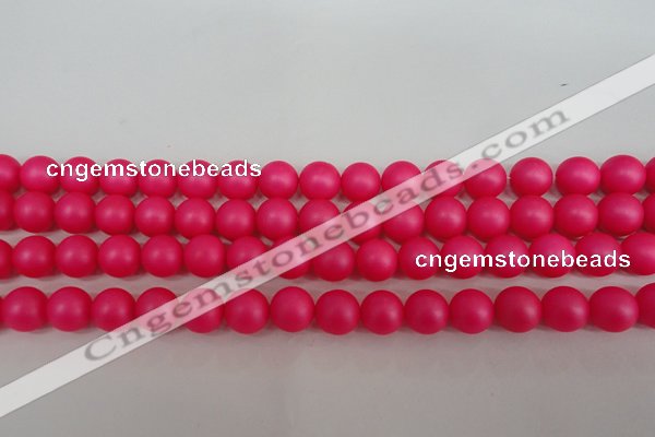 CSB1302 15.5 inches 8mm matte round shell pearl beads wholesale