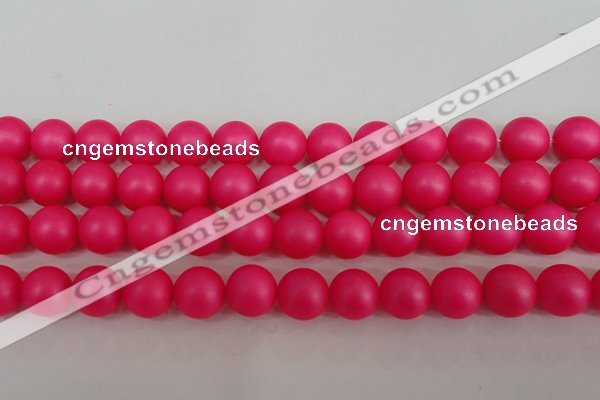 CSB1304 15.5 inches 12mm matte round shell pearl beads wholesale