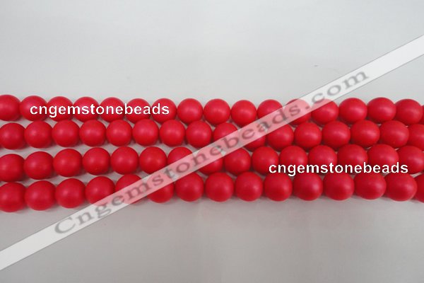 CSB1305 15.5 inches 4mm matte round shell pearl beads wholesale